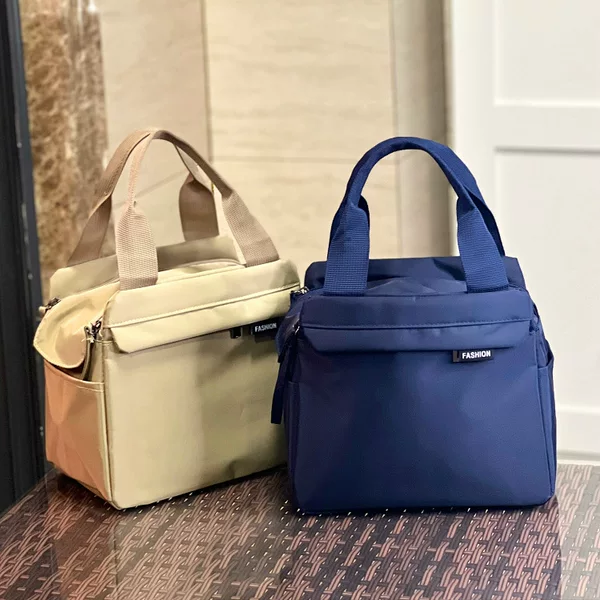New Solid Color Waterproof Large-Capacity Bag Satchel Insulated Lunch Box Bag Class Work Clothing Lunch Lunch Bag Mommy Bag for Women