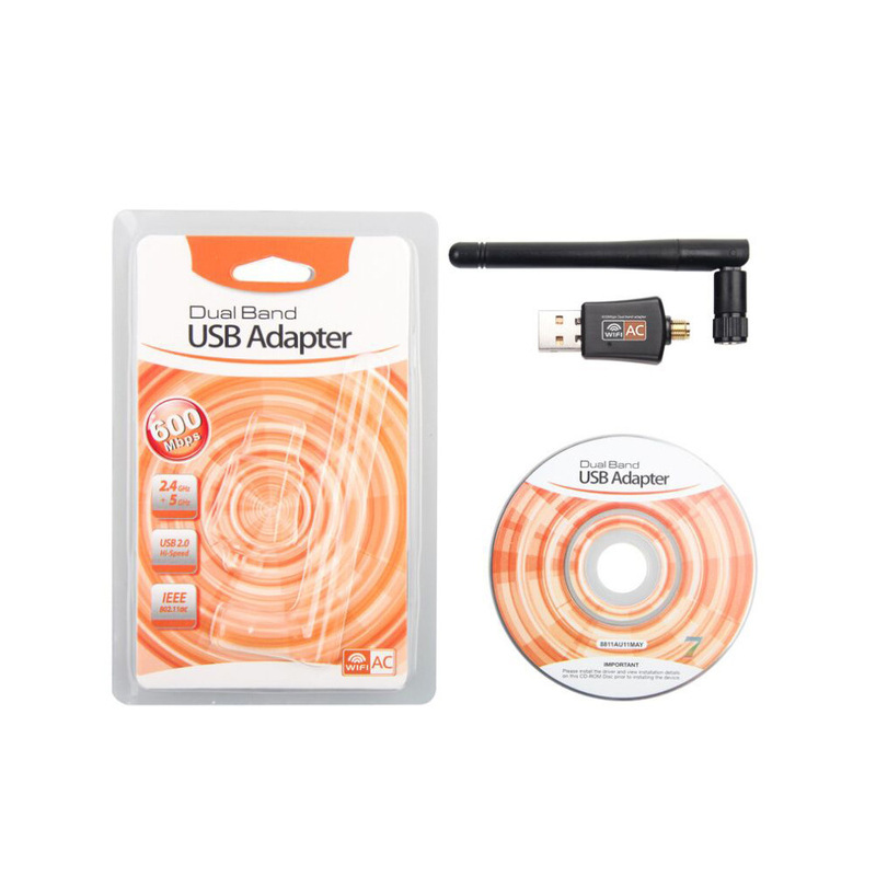 Ac600mデュアルバンド無線lanカードwifi信号受信送信機5gギガビットコンピュータネットワークカードrtl8811cu|undefined