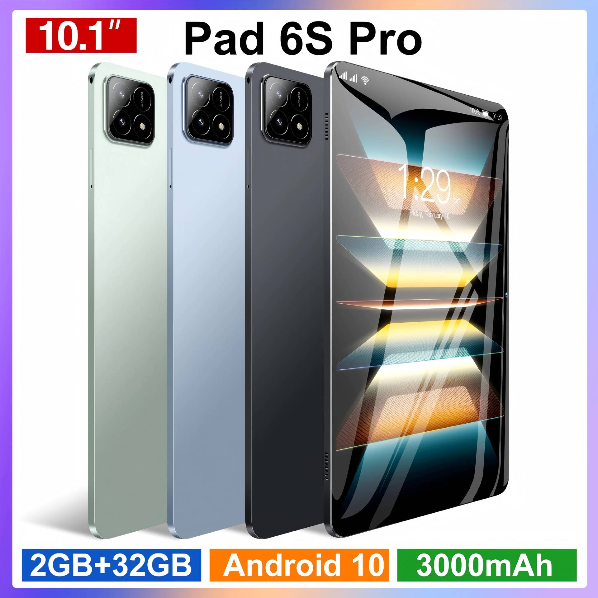 跨境Pad6SPro平板电脑10.1寸3G通话2+32安卓系统10批发pc4G通话