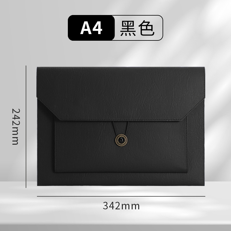 Bolso de archivo comercial de imitación de cuero transfronterizo A4 bolsa de archivo de almacenamiento de gran capacidad bolsa de archivo de logotipo empresarial al por mayor