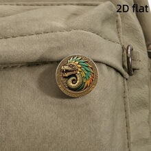 古文明羽蛇神胸针不锈钢玻璃材质阿兹特克神圣智慧图腾徽章配饰