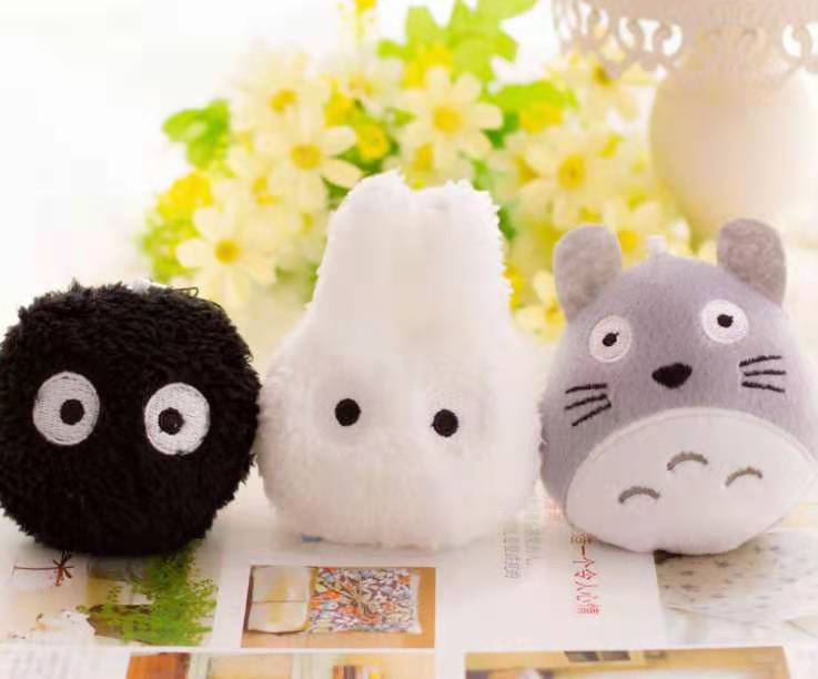 Swiss spring flowers Plush Cartoon Totoro Coal spirit lovely mobile phone Pendant Bag decorate