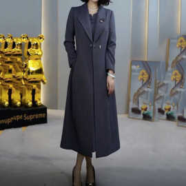 两件套连衣裙女2026年春季新款时尚洋气收腰修身中长款大衣外套