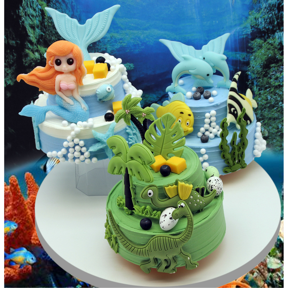 妙趣橫生創意蛋糕音樂盒DIY親子活動食玩CMB-B惟妙惟肖恐龍美人魚