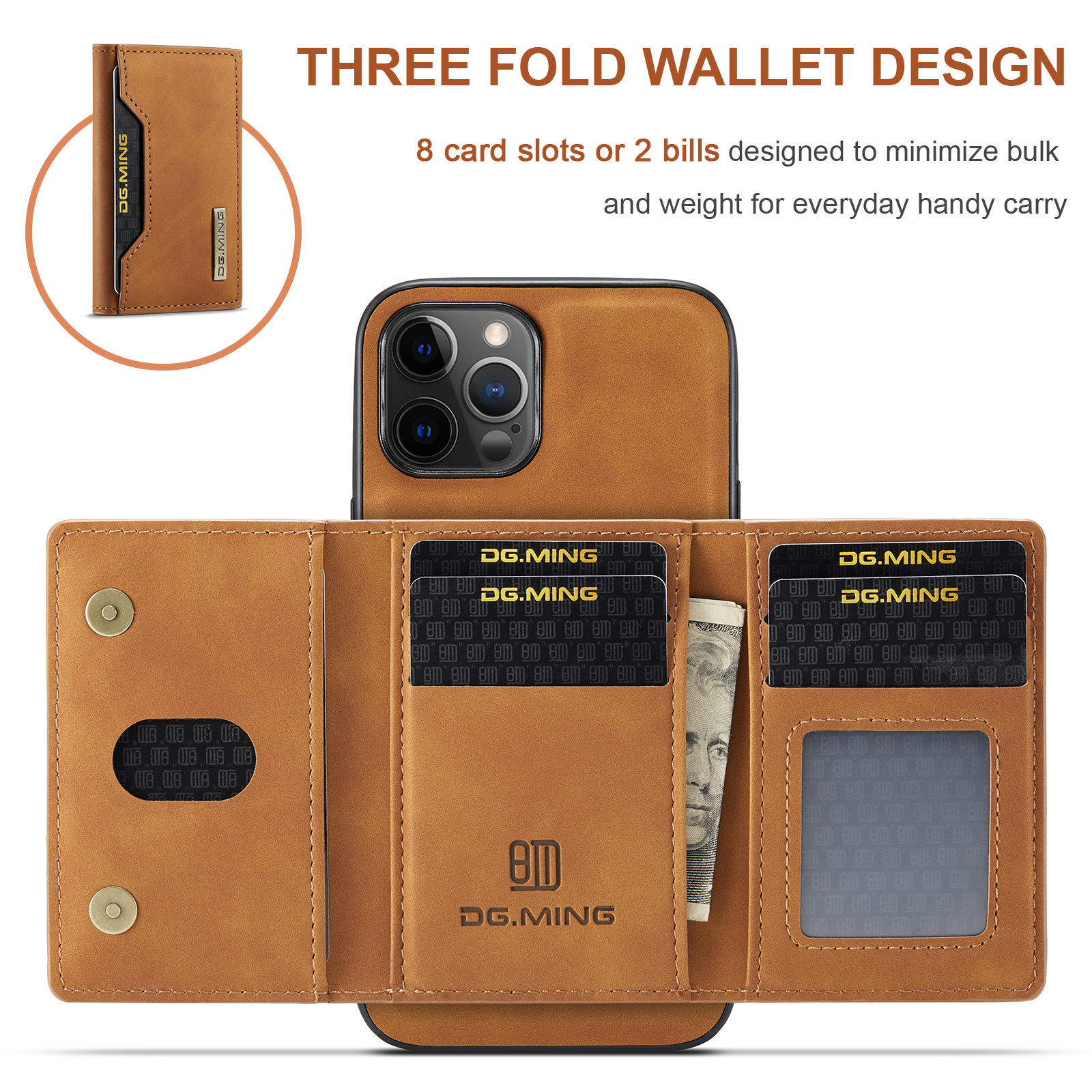 M2 Handyhülle für iPhone13 Magnetkartentasche iP12 Pro Max Magnet Split Wallet Schutzhülle aus Leder_voghion.com