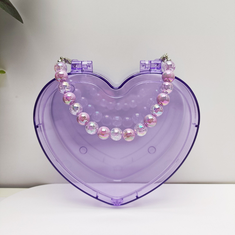 136g Weight Jewelry bag Classification Plastic Material Heart Shape, Solid Color Pattern Plastic Heart Shape Solid Color Jewelry Bag 5