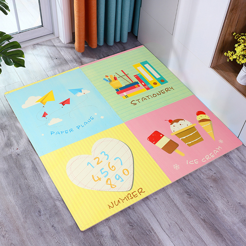 Bebé gateando estera niños espuma piso Mat costura hogar gateo estera engrosada dormitorio piso dibujos animados rompecabezas mat