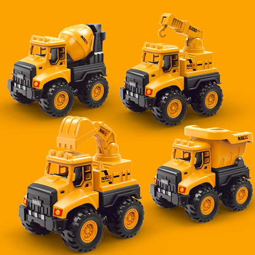 Children's excavator mixing dump truck engineering truck boy inertial toy car stall kindergarten gift wholesale