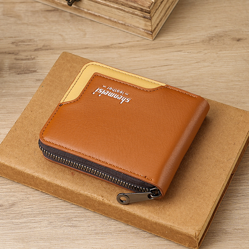 Cartera para hombre estilo retro con cremallera