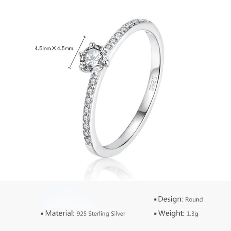 4.5mm D color mujer piedra de mosan anillo femenino femenino con seis garras fabricantes Zhou directamente