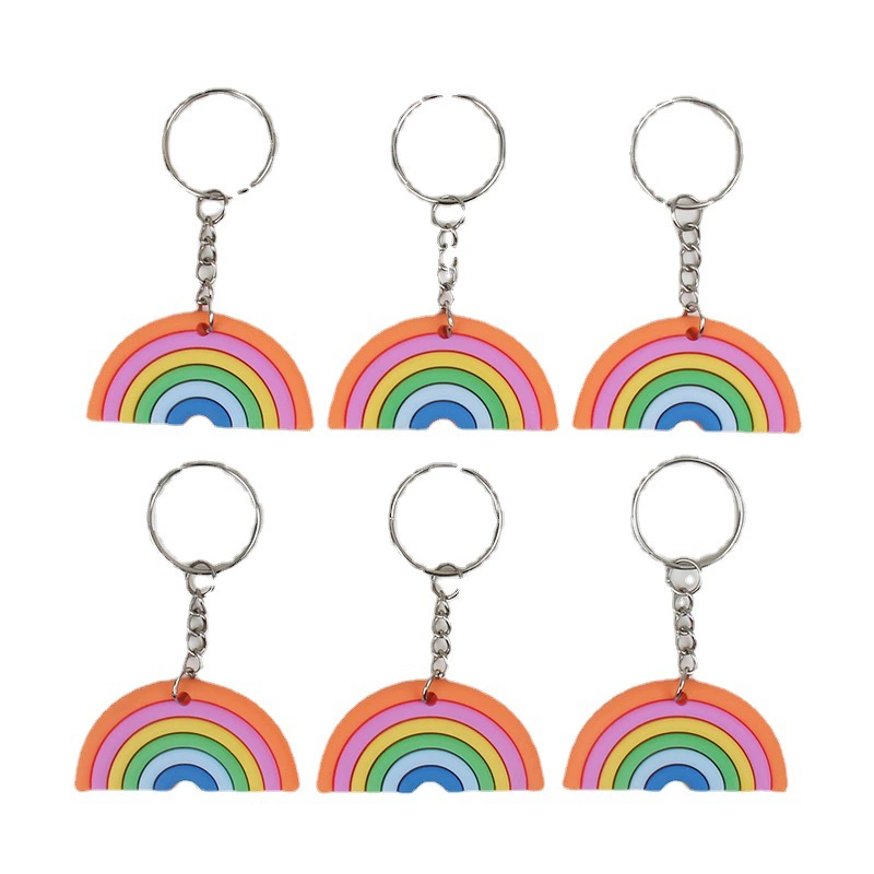 (Cross-border trading), brand rainbow keychain PVC, Birthday gift, (Physicals)