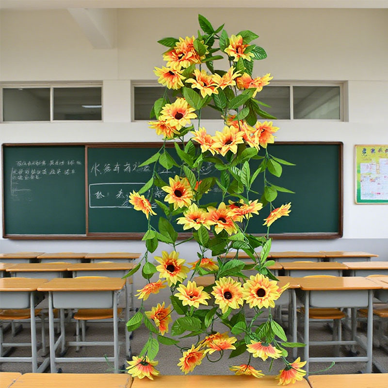 Flores de sol de suministro directo girasoles de caña pared flor de decoración de boda flores de simulación de techo