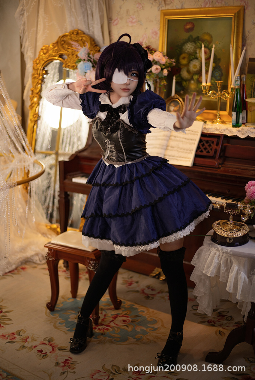 COS中二病也要谈恋爱小鸟游六花打歌服洋装洛丽塔cosplay一件代发-阿里巴巴