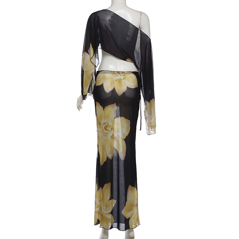 Damen Off-shoulder Oberteil Mit Rock Set Für Herbst Und Winter_voghion.com