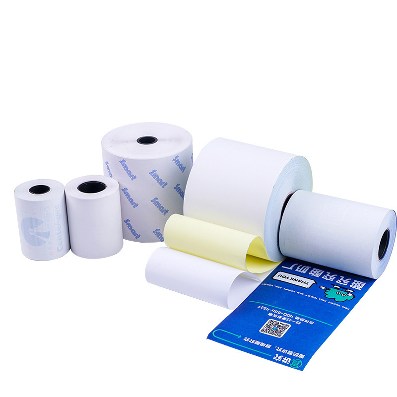 Cualquier especificación de papel térmico personalizado papel de caja registradora térmica logotipo impresión patrón de color papel de boleto pequeño papel de impresión térmica