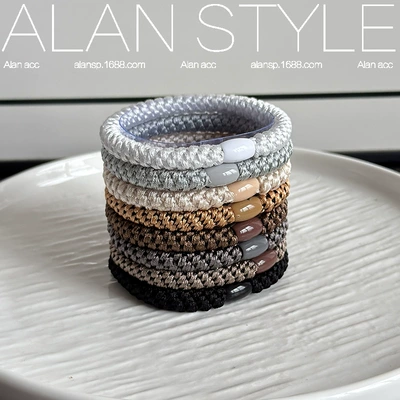Korean-Style Simple Braided Hair Tie: Saç üçün rezinlər - dark-brown-color-6cm