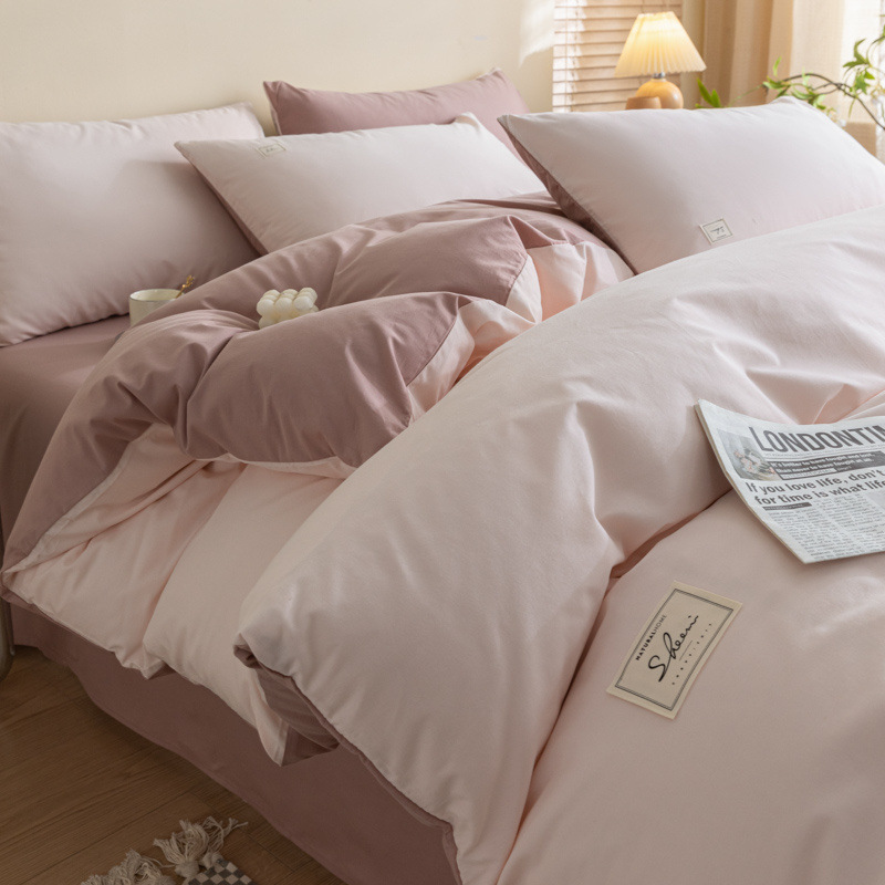 Nueva cubierta de edredón de algodón lavado con agua de una sola pieza de invierno y otoño de algodón puro para una sola persona 150x200 edredón de cuatro piezas