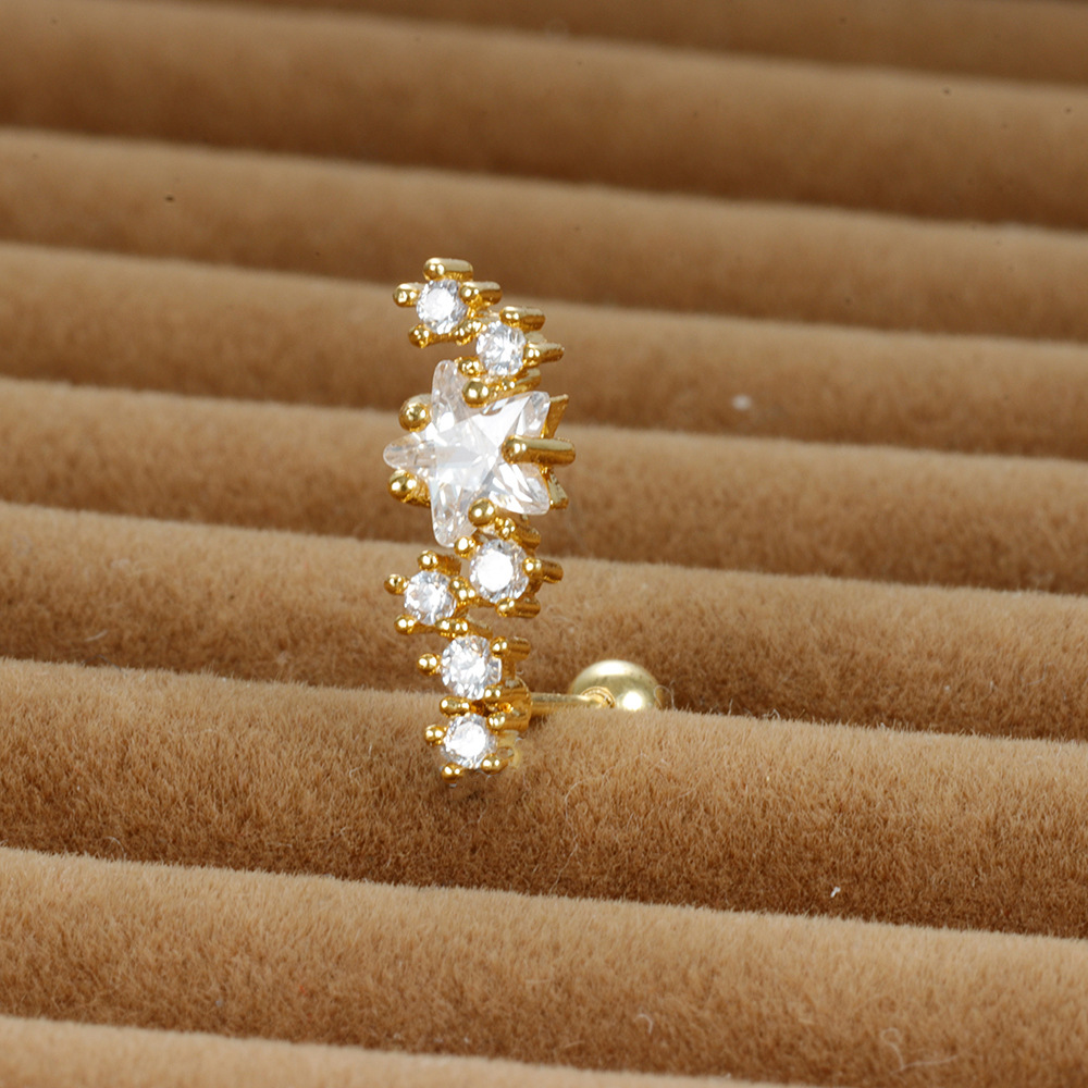 3g Weight Zircon Inlay Material Cartilage earrings Classification 1 Piece Quantity Daily Occasion Stainless Steel Material Geometric Pattern Women's Gender Plating, Inlay Design Simple Style Style 1 Piece Simple Style Geometric Plating Inlay Stainless Steel Zircon Cartilage Earrings 19