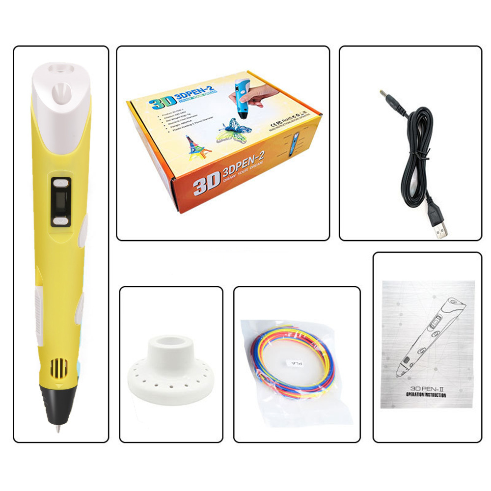 [노란색] 펜 홀더 포함/원 3개 포함 3m 와이어