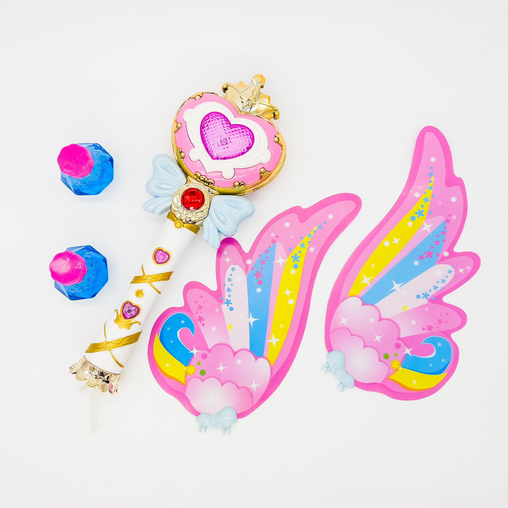 Bubble stick mágico de hadas transfronterizo juguete niña soplando burbuja artefacto niño máquina de burbujas luminosa para niños puesto al por mayor