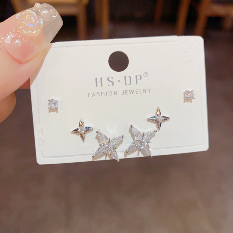 Copper Material 1 Set Simple Style Star Copper 14K Gold Plated Ear Studs