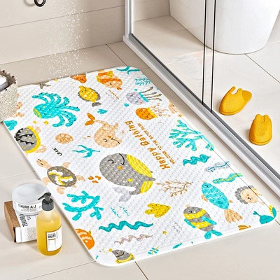 waterproof bathroom floor mat, Avtomobil döşəmə paspasları - suction-cup-ocean-world-4070cm