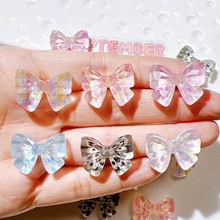 亚克力配件diy配饰鞋花手工材料文具夹子贴片吸管配饰彩色蝴蝶结