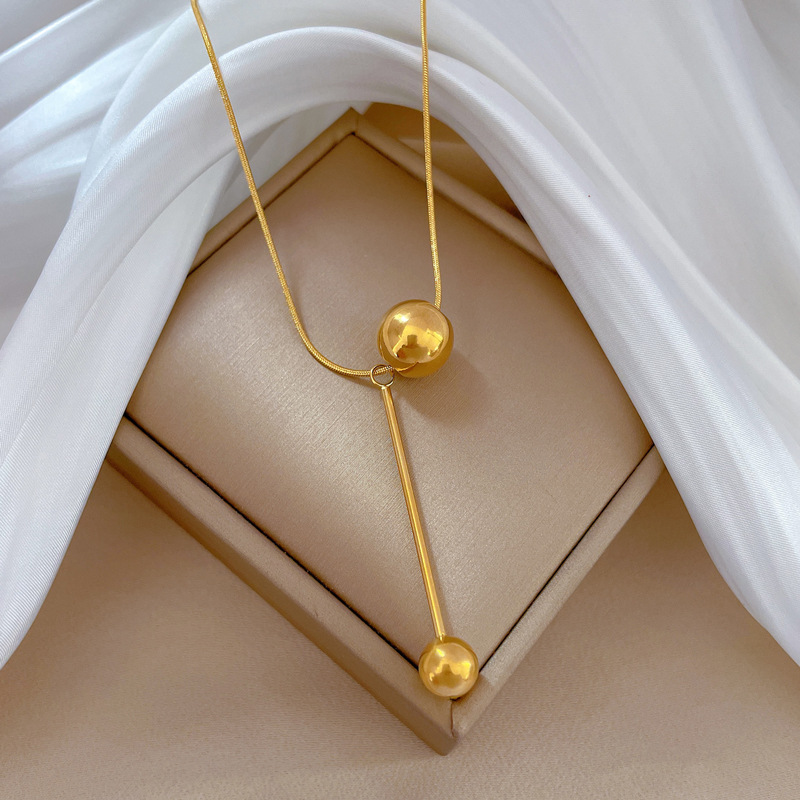 Minimalistische Halskette Aus Echtem Gold Mit Blumen-quasten_voghion.com