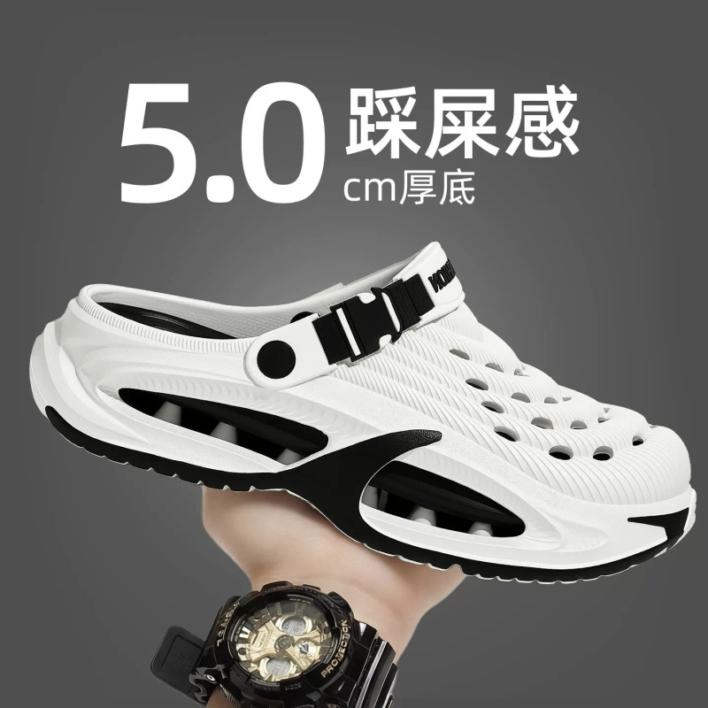 Thick-Soled Clogs for Men, Summer 2026 New Popular Model, Durable, Non-Slip, Odor-Resistant, Dual-Use for Driving, Closed-Toe Sandals Thick-Soled Clogs for Men, Summer 2026 New Popular Model, Durable, Non-Slip, Odor-Resistant, Dual-Use for Driving, Closed-Toe Sandals