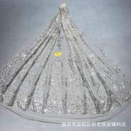 现货洒金花型款花型91#LC3013婚纱礼服面料 网纱 喷金花型面料