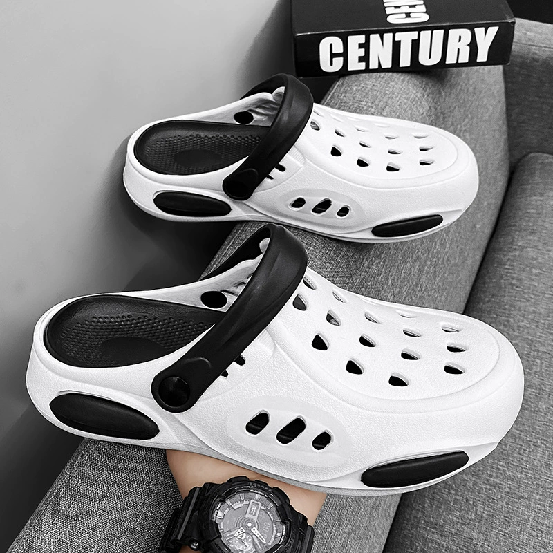 Обувь с пещерой для мужчин носить на улице летний новый повседневный пляжный тренд вождения мягкой подошвы, противоскользящие, износостойкие и вонючие тапочки