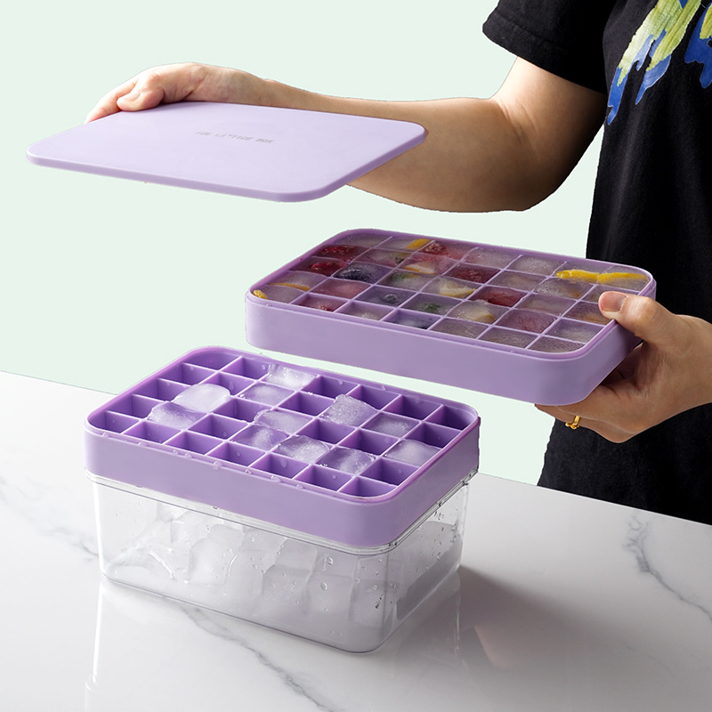 Grille de hielo molde de hielo prensado silicona hockey hielo caja de hielo de plástico refrigerador congelación caja de hielo especial transfronteriza grille de hielo