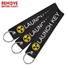 1PC black background white -character embroidered keychain launch Key car motorcycle with motorcycle key chain