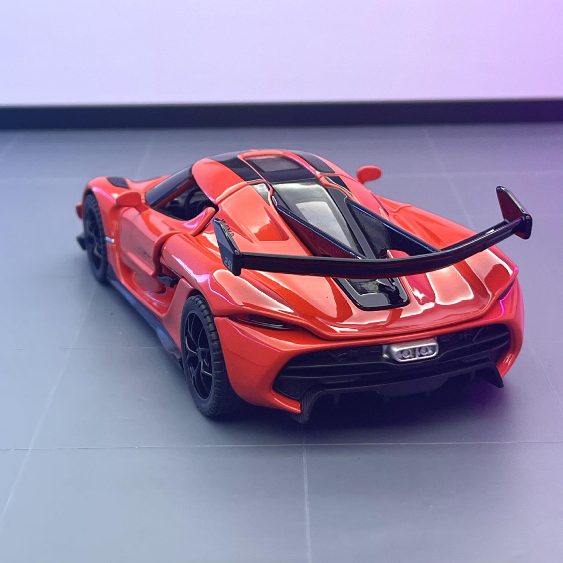 Zhongyuan xinghejin modelo de coche 1:32 coniseger Tire hacia atrás coche deportivo coche de juguete con luz música modelo adornos