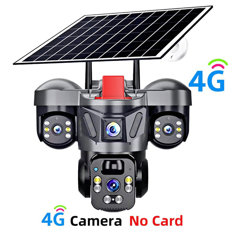 QL21 真の三眼 3 パネル 360 度ワイヤレス スマート Wi-Fi/4G ソーラー カメラ監視ガンとボールが統合されています|undefined