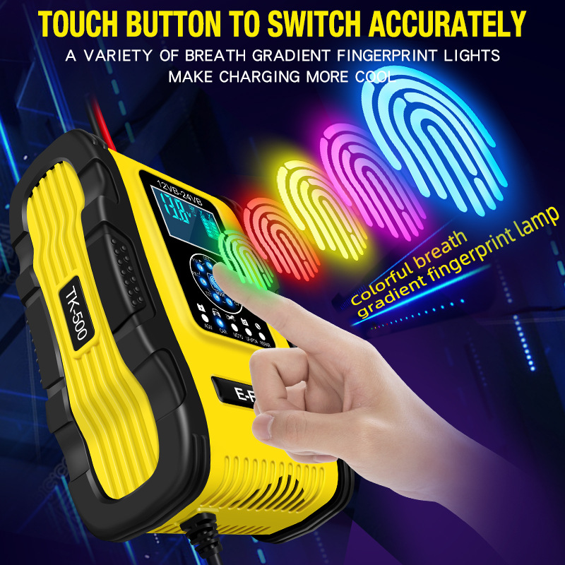 Cargador inteligente E-FAST 12V/24V — compatible con baterías AGM y LiFePO₄ para coche o motocicleta, alta eficiencia