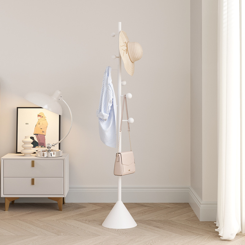 가벼운 고급 가정용 침실 창조적 인 옷 걸이 입구 바닥 옷걸이 강철 수직 옷걸이 보관 랙