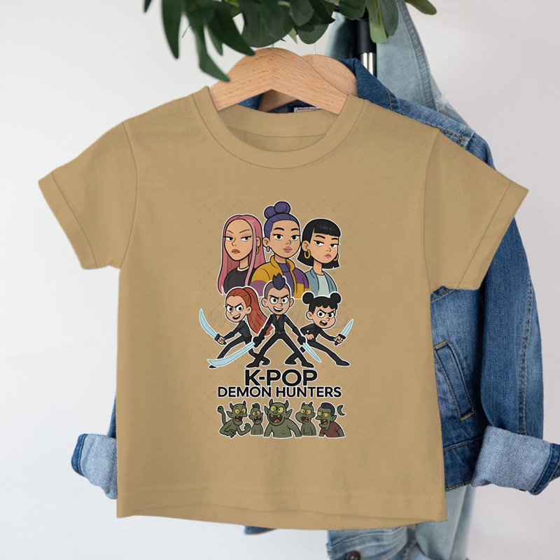 クロスボーダー KPop デーモンハンターデーモンハンターグループプリントコットン Tシャツ夏のファッション子供カジュアル半袖|undefined