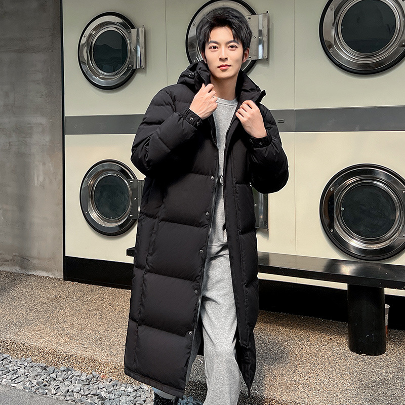 Invierno de alta gama engrosado chaqueta de pluma antifríaco chaqueta de pluma blanca ropa de trabajo chaqueta de pluma para hombres personalizada
