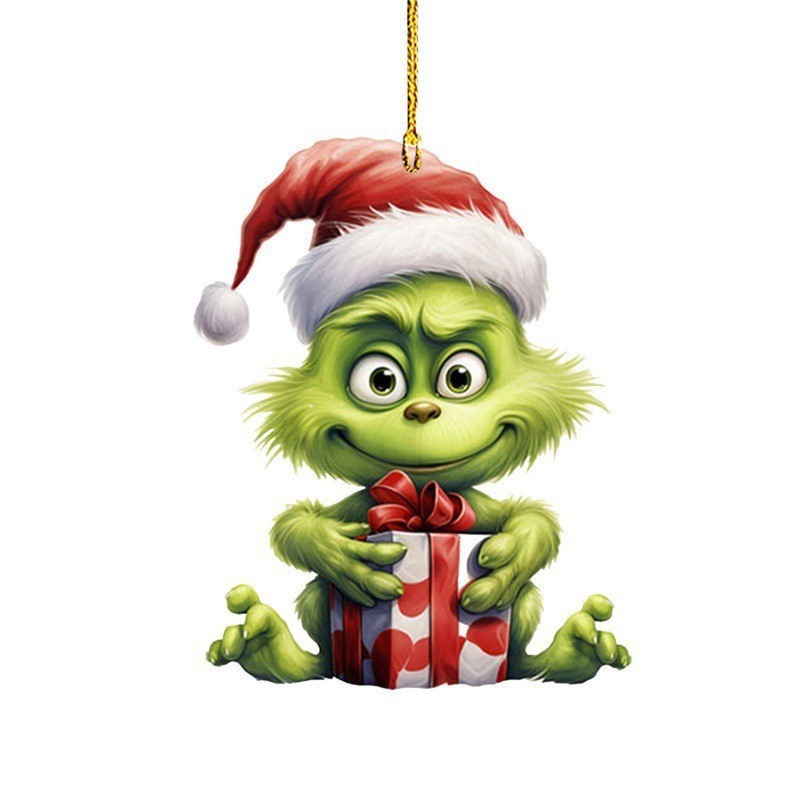 Transfronterizo nuevo 2D Grinch Baby Colgante decoración de Navidad decoración de árbol de Navidad colgante acrílico image 12