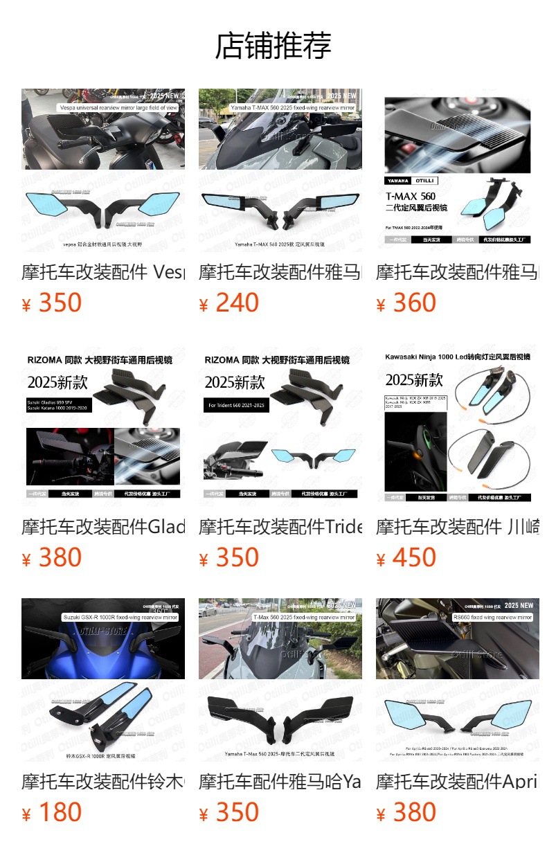 Motorcycle Modification Parts Ducati Panigale 959 1299S Fixed Wing Rearview Mirror in Stock