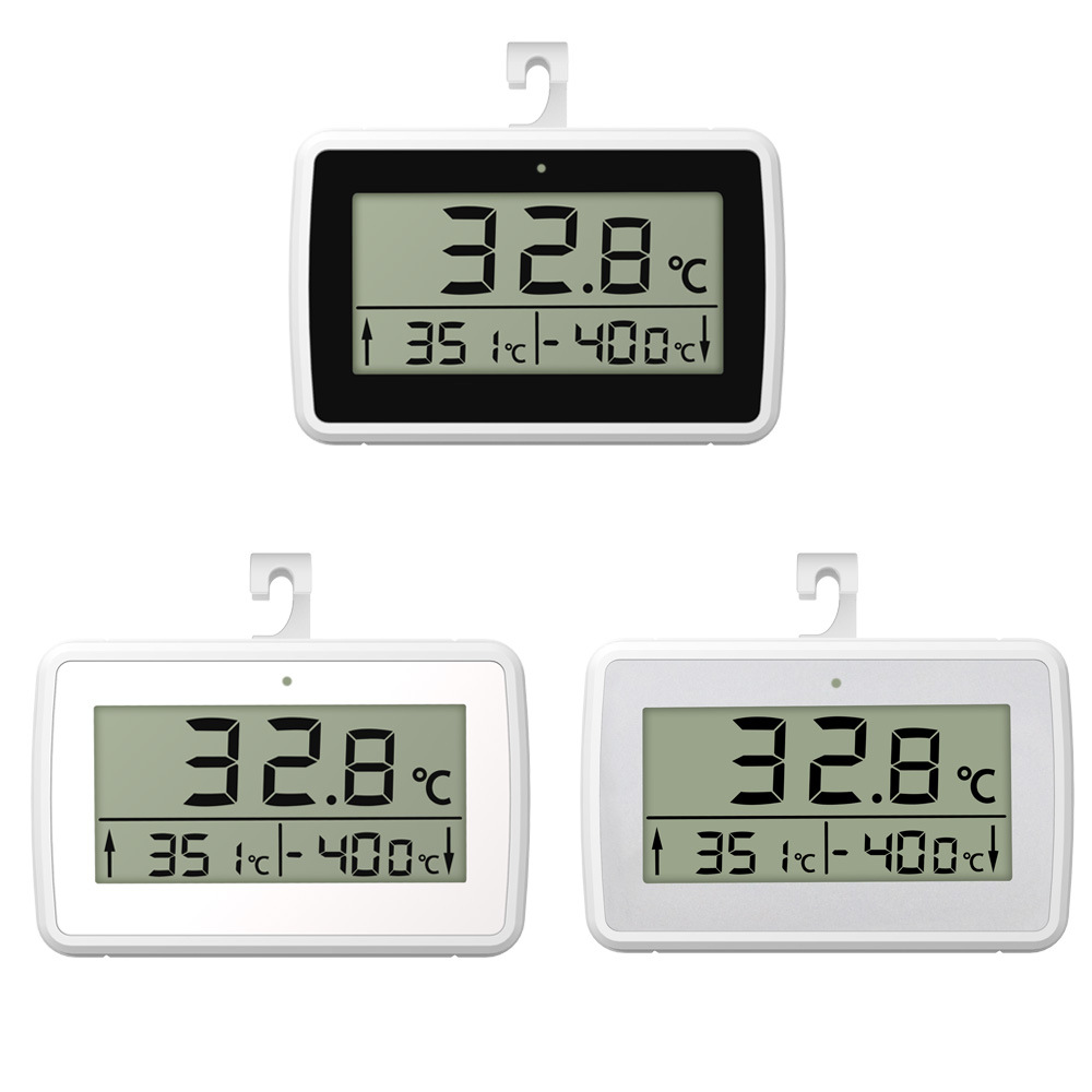 室内温度表KD19家用冰柜冰箱温度计表磁吸带支架高低温报警温度表