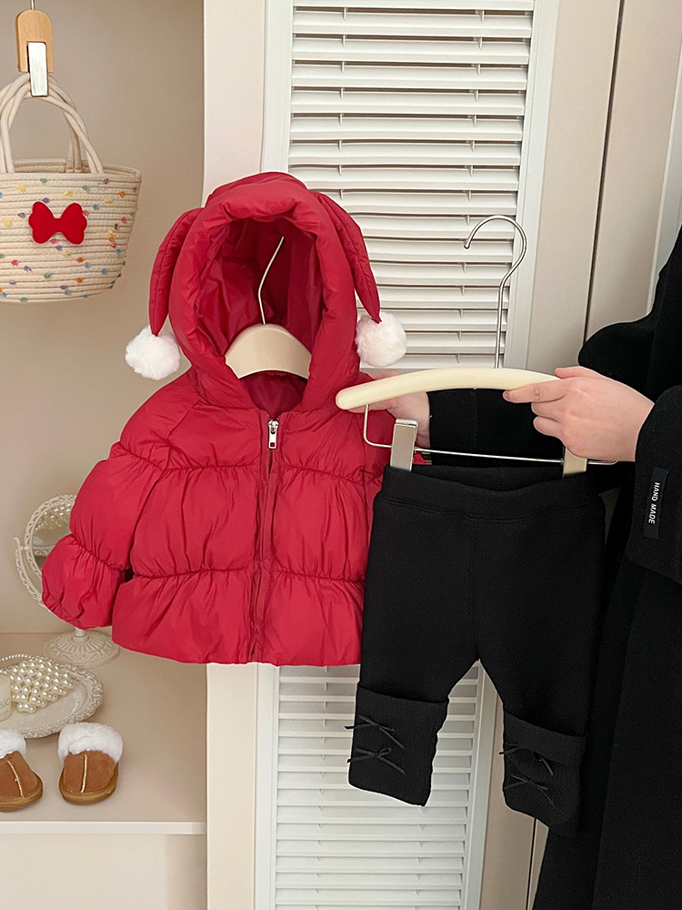 Chaqueta roja de invierno para bebés, ropa de invierno para bebés, chaqueta caliente para niños, ropa de Año Nuevo
