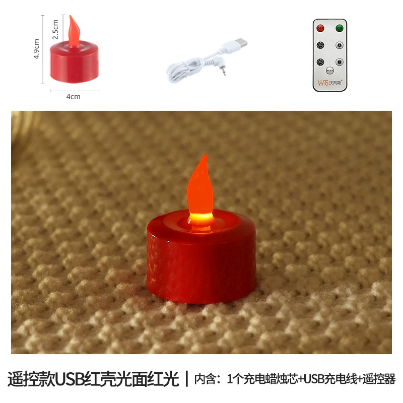 Red electronic candle, atmospheric night light, halloween