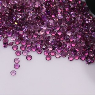 Natural purple magnesium aluminum garnet round faceted 1.0-5.0mm bare stone inlay with stone wholesale purple pomegranate