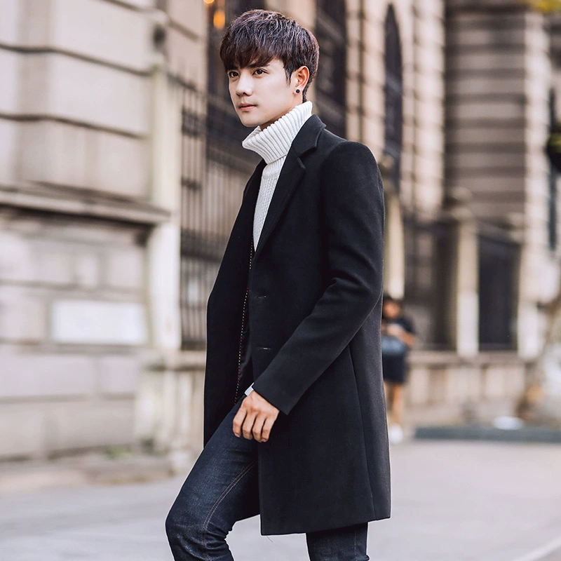 Down jacket, woolen coat, warm trench coat, Korean style