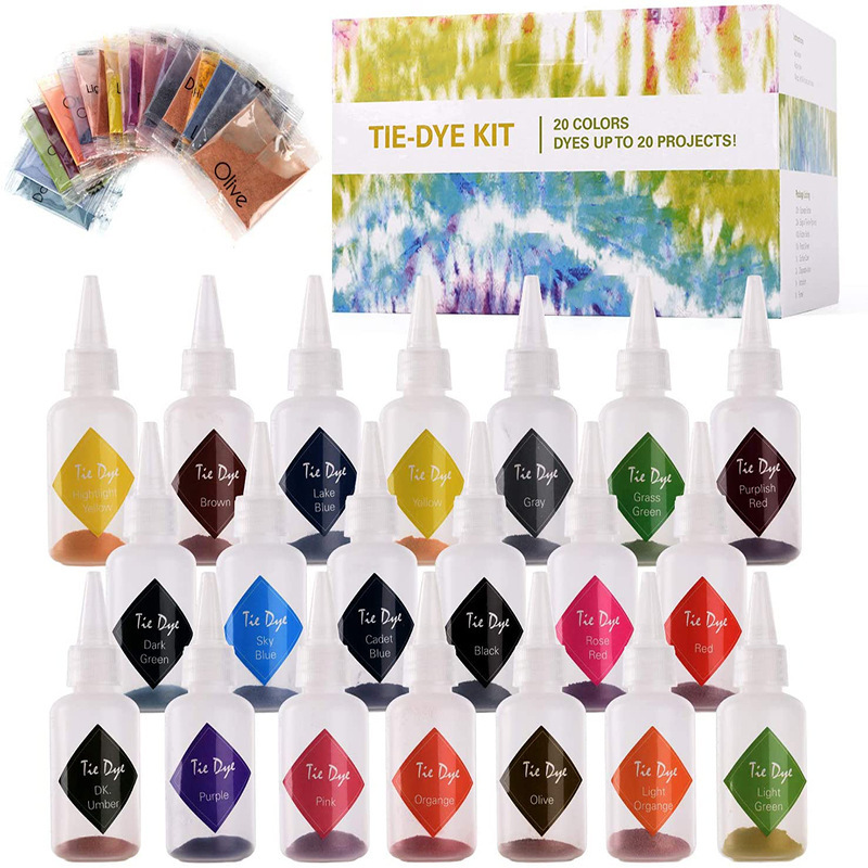 亚马逊DIY创意涂鸦扎染颜料套件跨境厂家批发冷水免煮染色剂套装