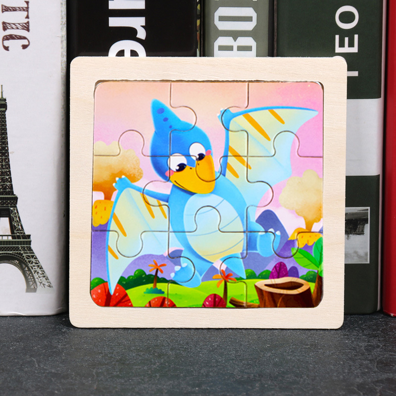 Puzzle pequeño plano de madera de 9 piezas Animal Ocean Traffic Kindergarten Educación temprana Juguetes educativos Puzzle simple de entrada