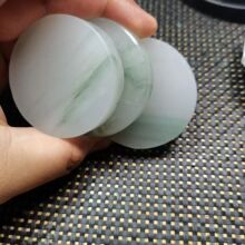 天然新疆天山翠高品质镯心料玉石边角料飘翠练手雕刻半成品手镯芯