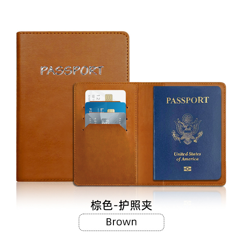 En stock pu cuero viajes negocios regalos pueden agregar logo pasaporte cubierta bolsa pasaporte titular cubierta protectora equipaje etiqueta traje